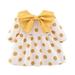 YDOJG Dresses For Girls Toddler Kids Baby Patchwork Long Ruffled Sleeve Bowknot Polka Dot Princess Dress Clothes Outfits For 6-12 Months