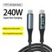 Anvazise Charging Cable Intelligent Chip 240W 40Gbps Braided Cable Digital Display 8K60Hz Fast Charging Eco-friendly Type-C to Type-C Cable AV Equipment Accessories Blue One Size