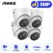 ANNKE 5MP IP Camera 4Pcs Outdoor Surveillance IP Wired Camera with AI Human/Vehicle Detection 2.8mm Lens 100Ft IR Night Vision IP67 Remote Access Motion Alerts Up to 256GB SD Card