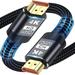 HKEEY HDMI Cable 4K HDMI Cables 2M/6.6FT Ultra High Speed Braided HDMI Lead Support 4K@60Hz ARC HDR 3D Ethernet Compatible with All HDMI Devices