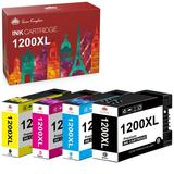 Canon Maxify 1200XL Ink Cartridges 1200 Ink cartridges Replacement for Canon PGI-1200XL PGI-1200 XL for Canon MAXIFY MB2320 MB2020 MB2720 MB2120 MB2050 Printer (Black Cyan Magenta Yellow 4-Pack)