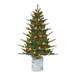 4.5' Pre-lit Potted Green Pine Medium Artificial Christmas Tree, Clear Lights - 4.5 Foot