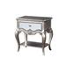 Rustic Gray & Weathered White Finish Wood Nightstand with Full Extension Drawer Glide