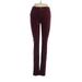 Adriano Goldschmied Velour Pants - Mid/Reg Rise Skinny Leg Boot Cut: Red Activewear - Women's Size 25