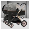 Lightweight Double Stroller Carriage for Newborns and Toddlers,Foldable Double Seat Carriage with Adjustable Backrest,Side by Side Double Infant Stroller Twin Baby Pram Stroller (Color : Gray)