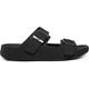 Fitflop GOGH MOC MENS BUCKLE LEATHER SLIDES Men's, BLACK, 10 UK