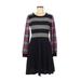 Eliza J Casual Dress - Sweater Dress: Gray Stripes Dresses - Women's Size Medium Petite