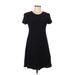 Jessica Howard Casual Dress - Fit & Flare: Black Solid Dresses - Women's Size 8