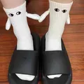 Chaussettes Sox pour Couples Attraction Magnétique Noir et Blanc Yeux de Dessin Animé Mode