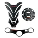 3D Carbon Fiber Motorcycle Tank Cap Tank Pad Fork Triple Tree Upper Clamp Decal Sticker For Honda