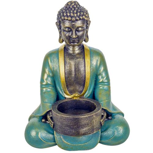 Buddha -Figurenfiguren Candelabro Buddha Blue 9x11x15cm 26640 – Azul – Signes Grimalt