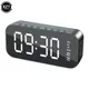 LED Mirror Screen Alarm Clock 5.0 Speaker Hand-free Call Watch Table Digital Clock Portable Wireless