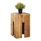 kreatives Wohnen Beistelltisch Hocker quadratisch 28 x 45 x 28 cm Blumenhocker Blumensäule Sitzhocker Mangoholz, Holz, Hellbraun, Extra breit