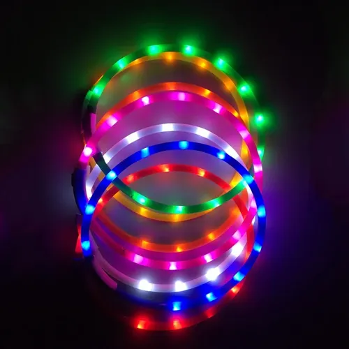 LED leuchtende Hunde halsband USB-Aufladung Haustier Hunde halsband Nacht leuchtende Hunde