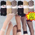 10/30 paare/los Hautfarbe Punkt transparente Socken dünne Frauen Kristall Seide Socken Nylon Mode