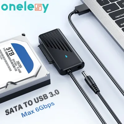 Onelesy SATA zu USB 3 0 Adapter für 3 5 Zoll SATA HDD SSD Festplatte 2.5 