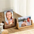 Walnuss/Buche kreative Foto rahmen Set Acryl u Form transparenten Rahmen 10x15 13x18 15x20 20x25cm