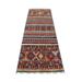 Shahbanu Rugs Red Khorjin Design Runner Super Kazak Geometric Pure Wool Hand Knotted Oriental Rug (3'0" x 8'0") - 3'0" x 8'0"