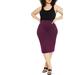 Plus Size Women's Neoprene Pencil Skirt by ELOQUII in Potent Purple (Size 24)
