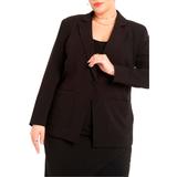 Plus Size Women's The 365 Suit Patch Pocket Blazer by ELOQUII in Totally Black (Size 30)