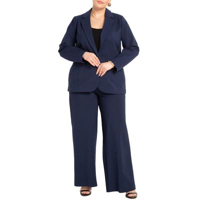Plus Size Women's The Ultimate Wide Leg Stretch Work Pant by ELOQUII in Maritime Blue (Size 32)