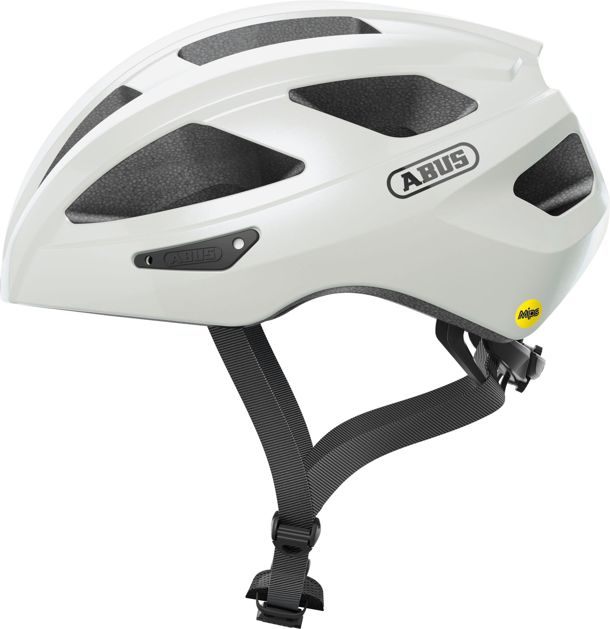 Rennradhelm ABUS "MACATOR MIPS" Gr. M, weiß, Helme, M Kopfumfang: 52cm - 58cm, glänzend, unifarben Image