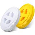 Quzzil 2 Pieces Seal Lids Bucket Seal Lid 5 Gallon Screw Top Lids for Plastic Bucket Compatible with Gamma (Yellow, White)