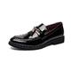 Comodish British Business Oxford for Men Strong Antislip Slip on Patent Synthetic Leather Easy Care Decor with Tassel Rope Loafers for Men (Color : Black, Size : 9 UK)