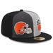Men's New Era Gray/Black Cleveland Browns 2023 Sideline 59FIFTY Fitted Hat