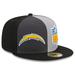 Men's New Era Gray/Black Los Angeles Chargers 2023 Sideline 59FIFTY Fitted Hat