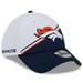 Men's New Era White/Navy Denver Broncos 2023 Sideline 39THIRTY Flex Hat