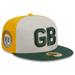 Men's New Era Cream/Green Green Bay Packers 2023 Sideline Historic 59FIFTY Fitted Hat