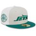 Men's New Era Cream/Kelly Green York Jets 2023 Sideline Historic 59FIFTY Fitted Hat