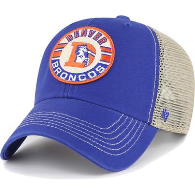 Men's '47 Royal/Natural Denver Broncos Notch Trucker Clean Up Adjustable Hat