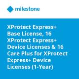 Milestone XProtect Express+ Base License, 16 XProtect Express+ Device Licenses & 16 C XPEXPLUSBL