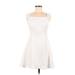 Teeze Me Casual Dress - A-Line Square Sleeveless: Ivory Print Dresses - Women's Size 7
