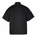 Chef Revival J005BK-3X Poly Cotton Blend Chef Jacket, Short Sleeve, 3X, Black