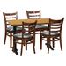 4-person Dining Set - Cherry Top W/Ladder Back Side Chair Wood/Upholstered in Brown Restaurant Furniture by Barn Furniture | Wayfair