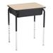 Learniture Adjustable Height Open Front School Student Desk w/ Plastic Book Box Laminate/Metal | Wayfair LNT-OFD-132-BK-BK