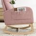 Modern Tufted Accent Rocking Chair, Upholstered Nursery Glider Rocker with High Backrest for Baby and Kids