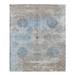 Shahbanu Rugs Tan Color Wool and Silk Textured Hi-Low Pile Erased Ottoman Ornament Hand Knotted Modern Rug (8'1" x 9'9")