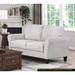 2-Seater Sand Hued Textured Fabric Loveseat, Rounded Arms Attached Cushions Transitional Living Room Furniture