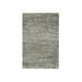 Shahbanu Rugs Echo Gray, Tone on Tone, Hand Knotted, Pure Dyed Wool, Grass Design Mat Oriental Rug (1'11" x 3'1")