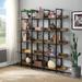 5 Tier Home Office Open Bookshelf, Vintage Industrial Bookcase Metal Frame Display Shelf