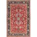Shahbanu Rugs Fire Brick, Afghan Peshawar with Serapi Heriz Design, Natural Dyes, Wool, Hand Knotted, Oriental Rug (3'10"x6'0")
