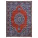 Shahbanu Rugs Burnt Orange Antique Persian Tabriz Medallion Design Some Wear Clean Hand Knotted Pure Wool Rug (8'8" x 12'0")