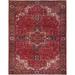 Shahbanu Rugs Desire Red Hand Knotted Vintage Bohemian Persian Heriz Good Condition Rustic Look Wool Clean Rug (10'1" x 12'9")