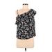 Crave Fame By Almost Famous Short Sleeve Blouse: Black Floral Tops - Women's Size Medium