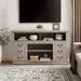 Traditional TV Media Stand Farmhouse Rustic Entertainment Console for TV Up to 65" with Open and Closed Storage Space