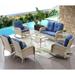 Pocassy 7PCS Outdoor Sofa Rocking Chair & Coffee Table